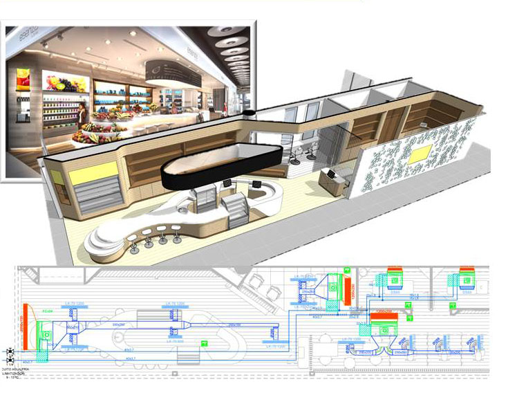 Proyecto de instalación en local Esenza By Sha Aeropuerto de Madrid T4S